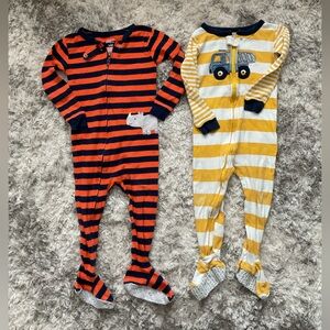 Carter's Orange and Yellow Striped Footies